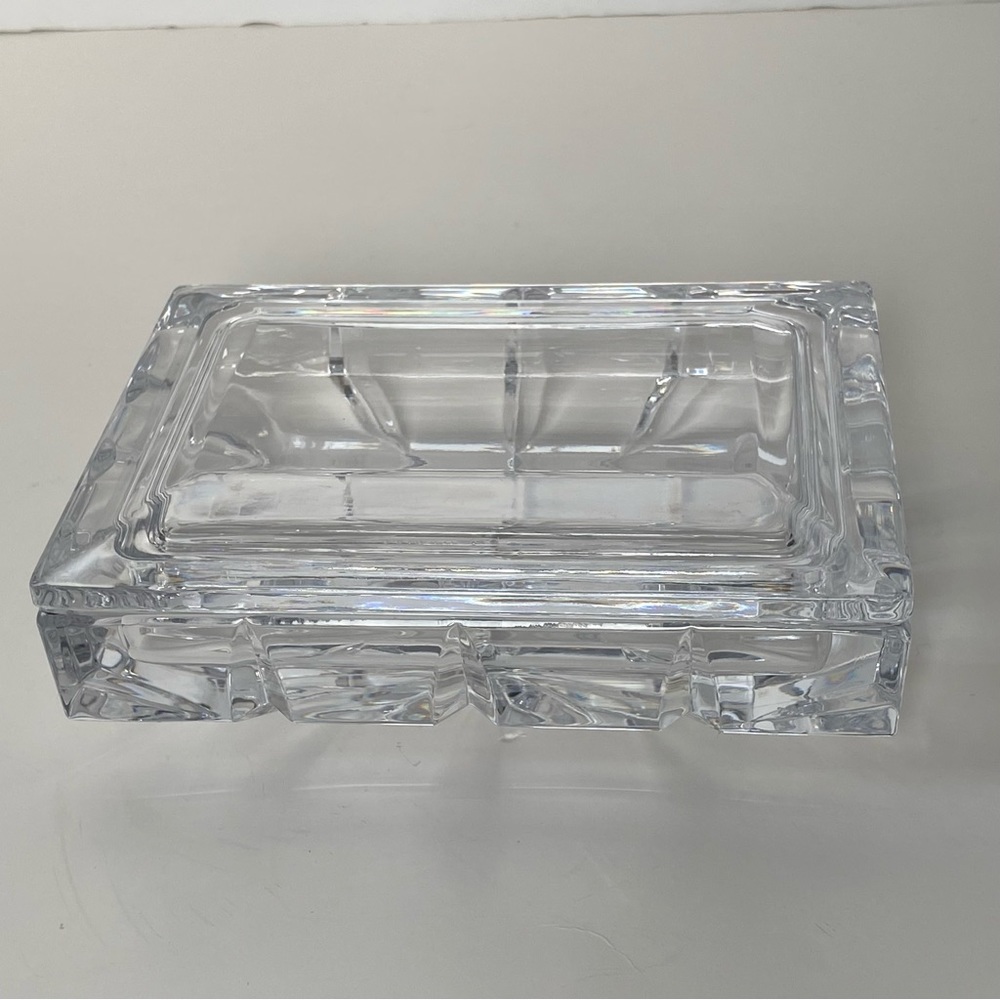 Miller Rogaska Lead Crystal Box With Cover Vintage Cut Glass  6” X 4” Jewelry
